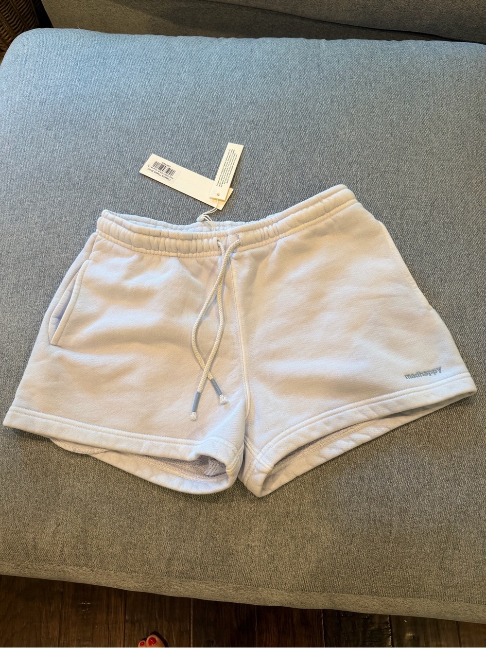 Mad Happy High-Rise Light Beige Women's Fleece Shorts size s #NWT